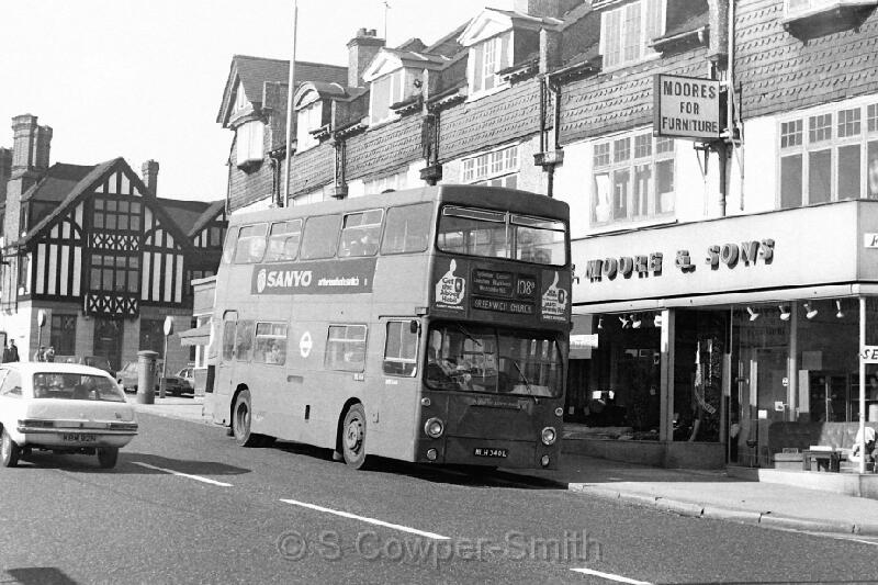 108B,BW27,24,DMS1340,108B,GREENWICH CHURCH,CATFORD BRIDGE,Feb-78.JPG