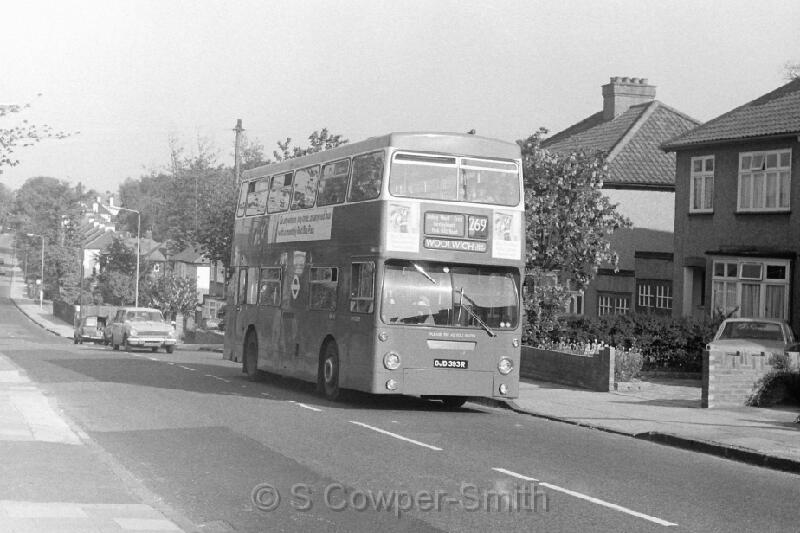 269,BW20,19,DMS2393,269,WOOLWICH HARE STREET,BRIDGEN RD,JUNE 1977.JPG