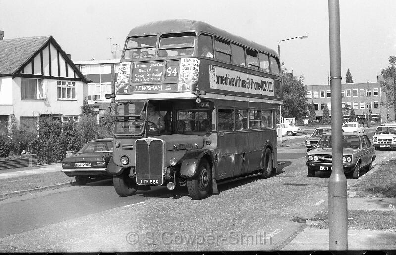 94,BW56,25,RT3467,94,Lewisham Bus Station,Petts Wood,Aug 1978.jpg